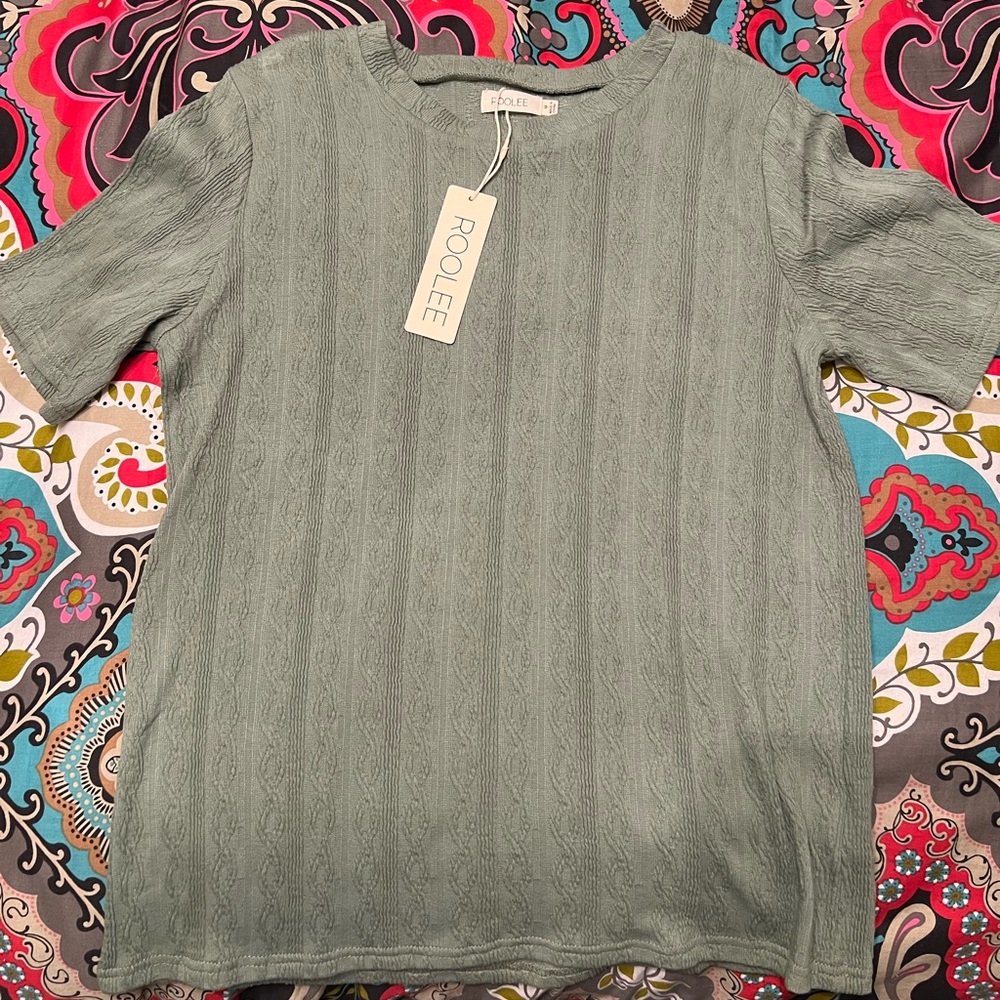 Brand new Roolee size medium Forest green stretchy top!